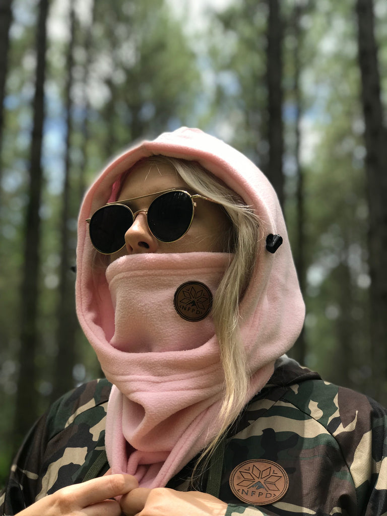 Baby Pink Ninja Hood Mask - Unisex