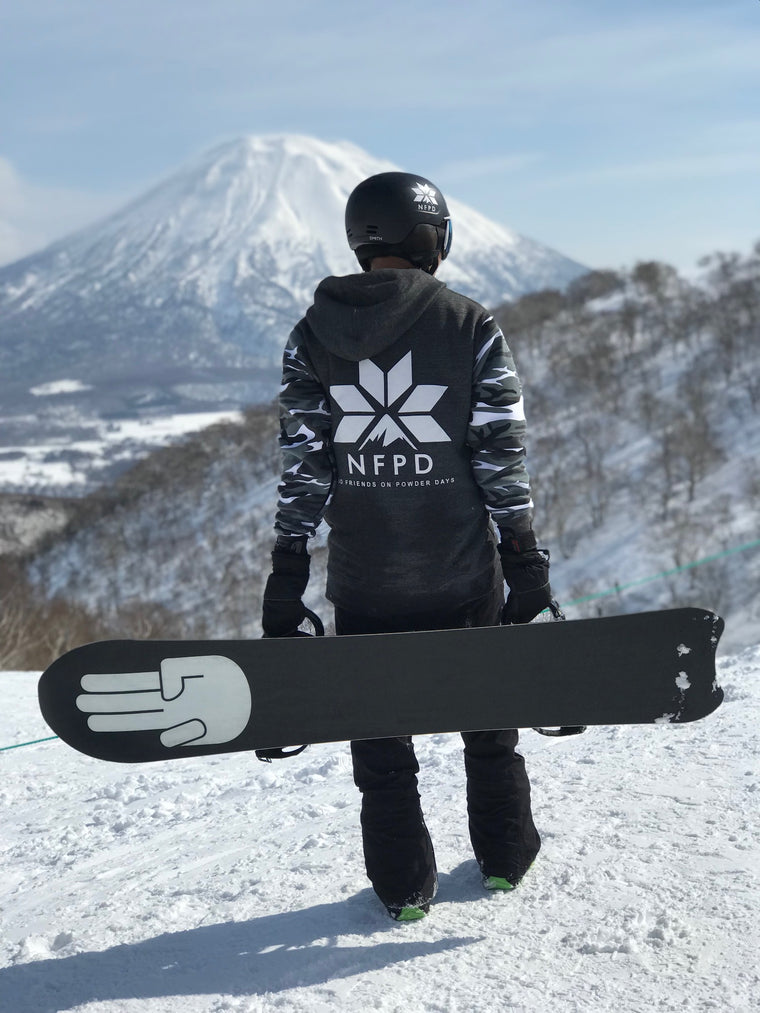 Ski/Snowboard Grey/With Snow Camo Sleeves Tall Snow Hoodie - Unisex